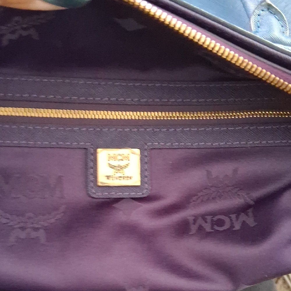 MCM Blue and Purple Satchel with Stap. EUC - Picture 6 of 8
